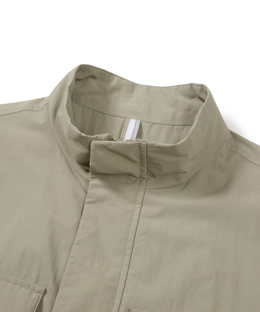 Snowpeak Apparel Cample Stand-Neck Windbreaker (S24Fmcwb14) Beige Gray