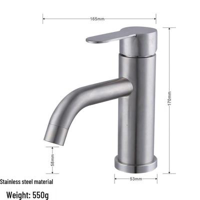 VEMUSE Black 304 Stainless Steel Single-Hole Basin Faucet