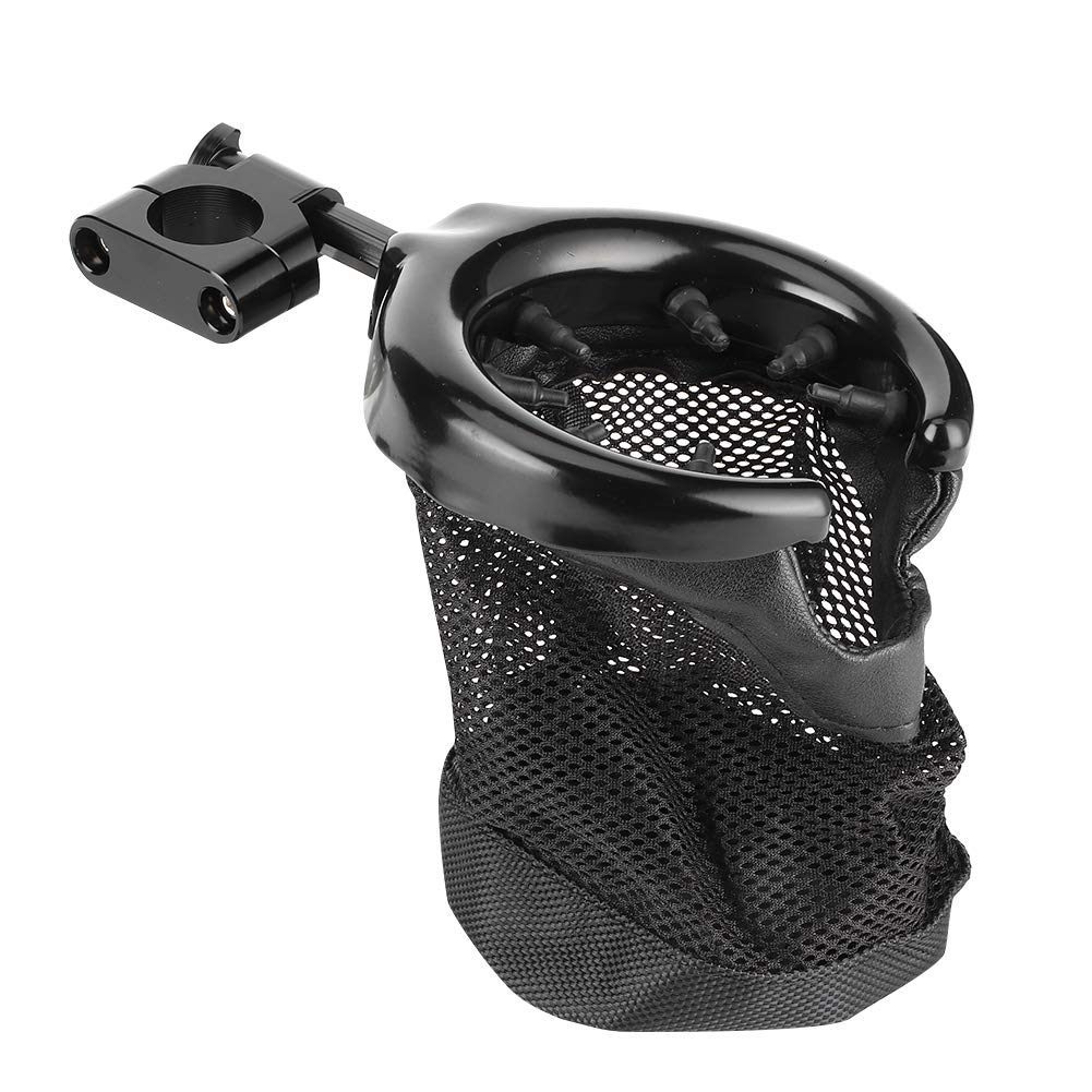 Motorcycle Handlebar Cup Holder, Drink Basket, Mesh Brake Cup Holder, Compatible with Honda Gold Wing GL1500 (7/8-inch, Black)
