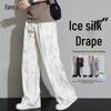 FARUISHI Men's American Curved Blade Ice Silk Loose Straight Casual Pants
