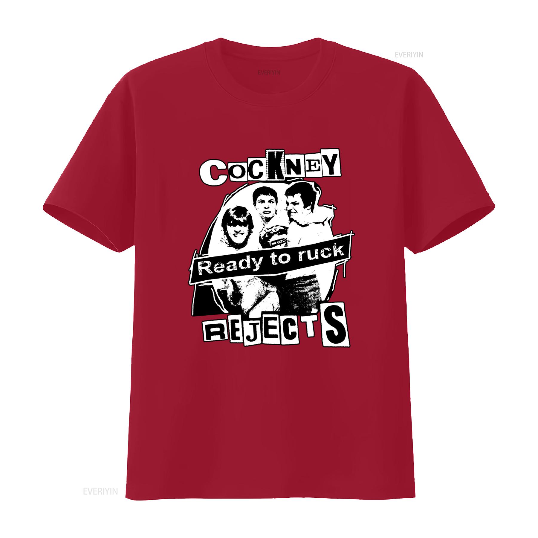 Cockney Rejects Ready to Ruck Punk Rock T shirt Print QZ95 vintage Washed streetwear graphic Versatile designer clothes S