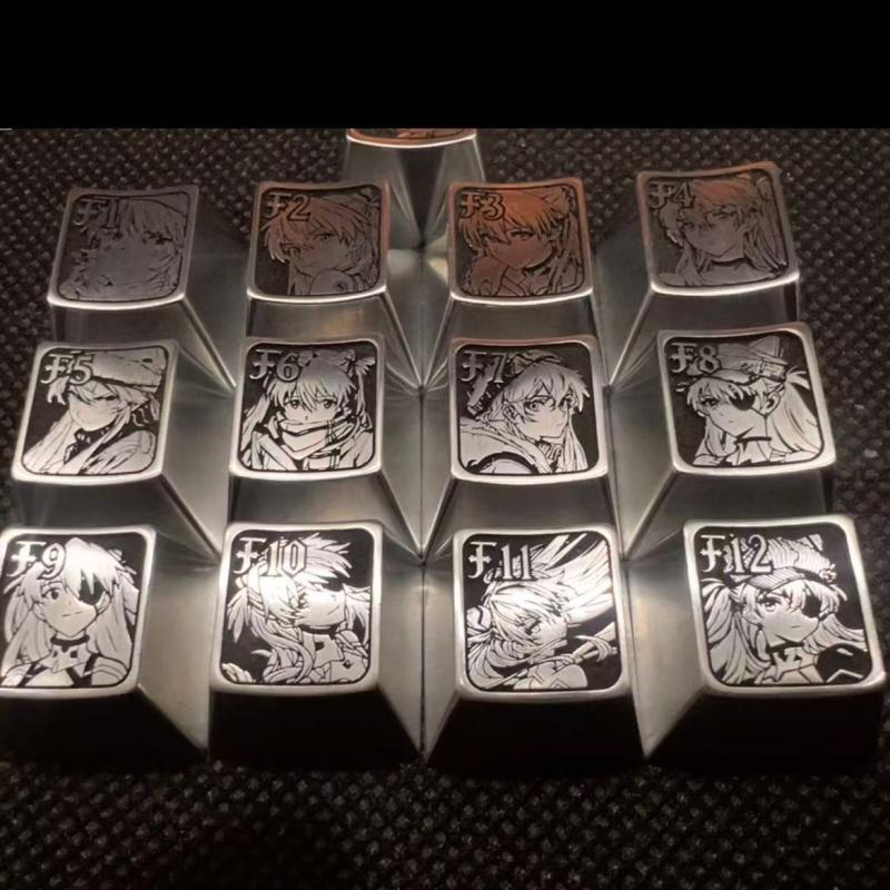 Anime Asuka Langley Soryu Neon Genesis Evangelion Metal Keyboard Cap Suit Machine Personalize Dstereoscopic Decoration Gift