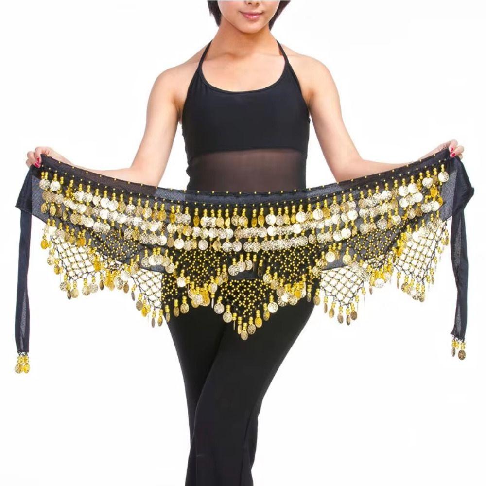 Creative Belly Dance Waist Chain Glitter Sequins Bellydance Coins Belt  Dance Costume
