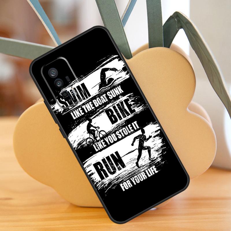 

Swim Bike Run Triathlon Case For Xiaomi 14 13 Ultra 11T 12T 13T Pro 12 Lite POCO F6 F5 X6 M6 Pro X5 X3 F3 M5s Cover POCO X6 Pro