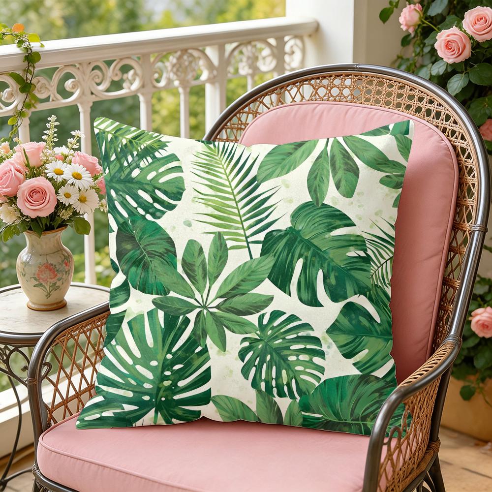 Palm leaves Cushion Cover Soft Plush Throw Pillow Cover DoubleSided Decorative Cushion Case Sofa Bedroom Home Decor