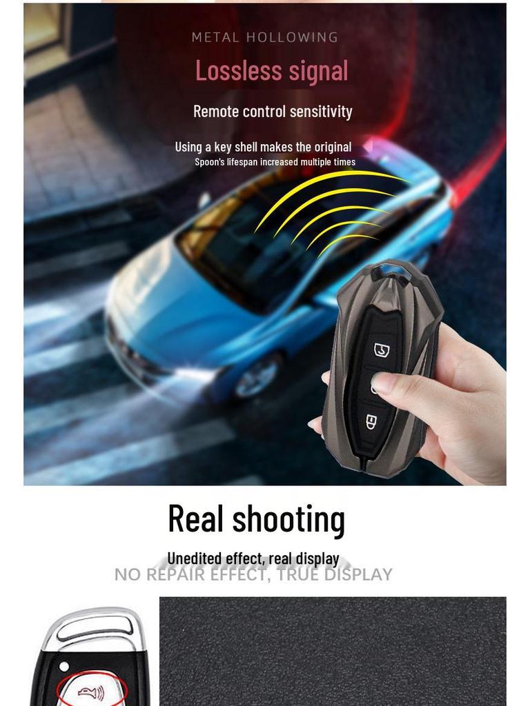 BAIC Huansu S Series Metal Car Key Case: Fits S2, S3, S5, S6, S7 - Full Wrap, High-End, Personalized Design for Men