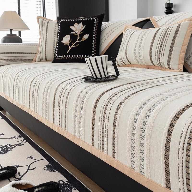 Four Seasons Universal Sofa Cushion New Cushion Non-Slip Fixed Nordic Style Simple Modern Leather Sofa Cover