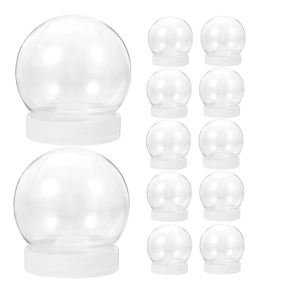 

12Pcs Clear 150ml DIY Plastic Ball Bottle Empty Water Globe Christmas Snow Ball Making Empty Snow Globe Making Props