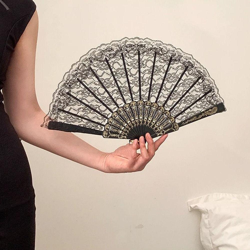 Klassischer Federrosen-Faltfächer mit Anhänger Dekorativer Bastelfächer Eleganter Handfächer Sommer