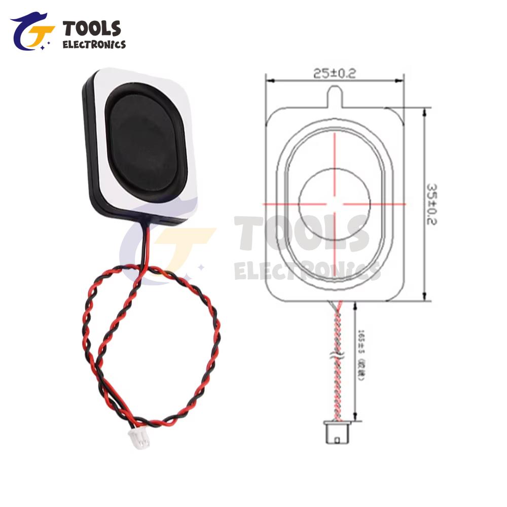4 Ohm 3W 8 Ohm 2W 1.25 Terminal/2.0 Terminal Wire Speaker Square Small Cavity Notebook Computer 3525/2535 Ultra-thin Box Speaker