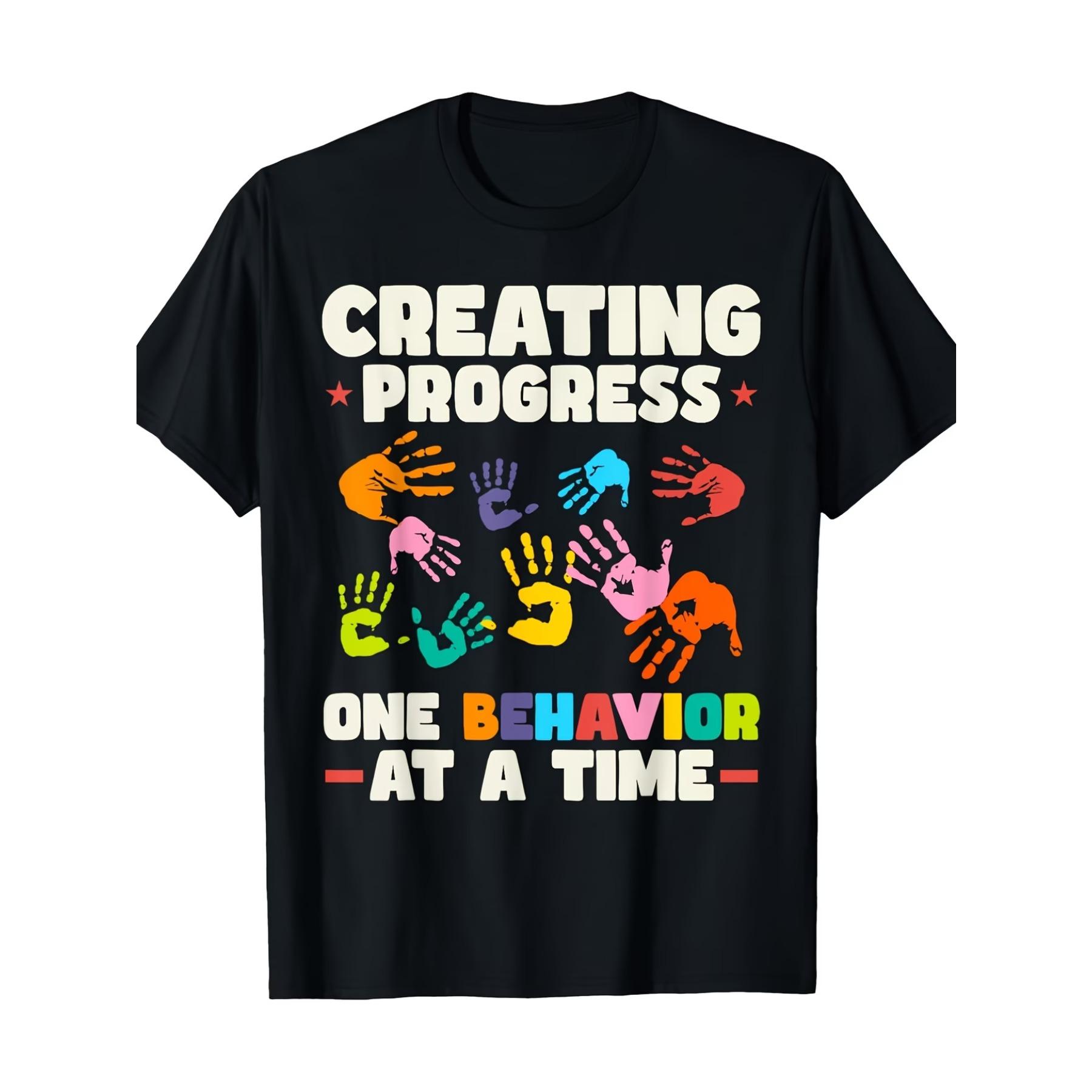 Registered Behavior Technician Autism Behavior Analyst Graphic T-Shirt Soft & Breathable Unisex Crew Neck Tee S чёрный