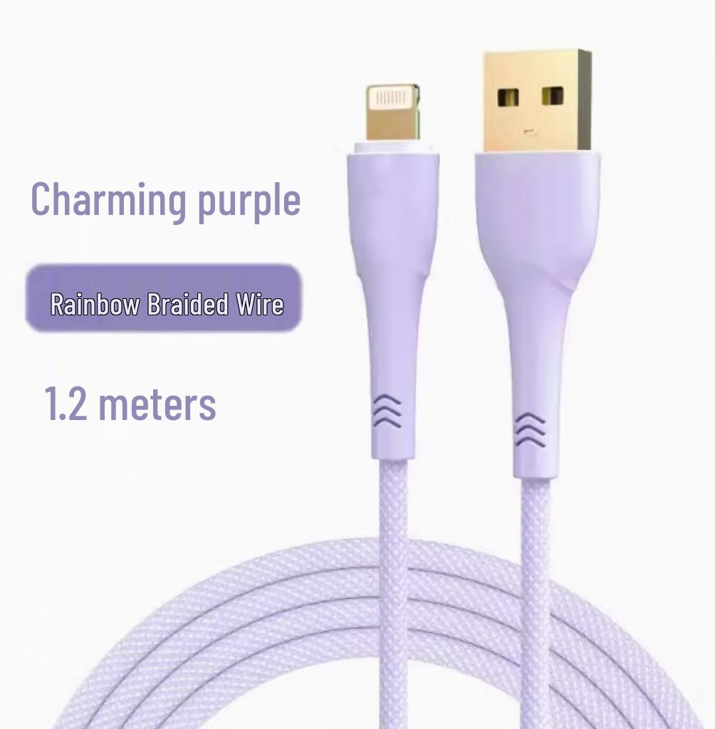 

Кабель USB для быстрой зарядки Apple iPhone - Совместим с iPhone 11/X/8 Plus/7 Plus/6s, Плетеный дизайн Dark Blue