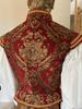New !!! Adult Men Renaissance Tudor Elizabeth Vest Costume Pirate Colonial Red And Gold Brocade Jerkin Vest Costume Custom Made