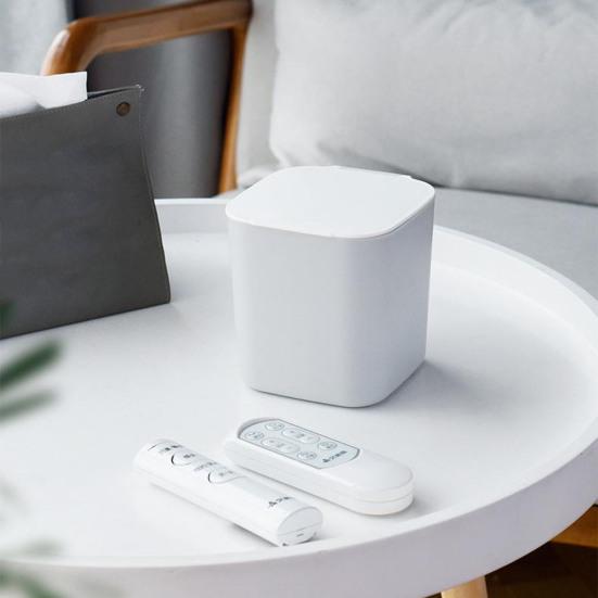 Desktop Trash Can with Flip Cover Mini Trash Bin Home Office Desk Bedside Table Plastic Waste Container