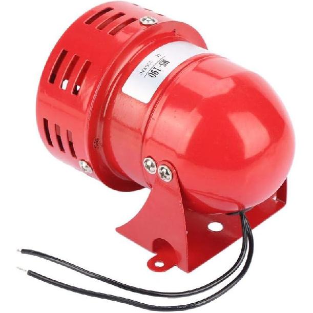 Walfront Motor Alarm Horn Siren Buzzer 220V 120DB MS-190 Red