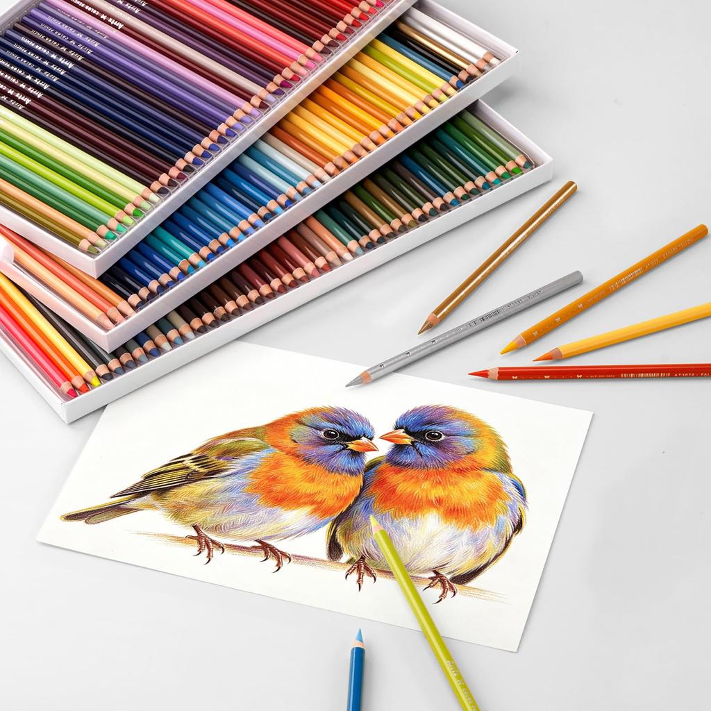 Arrtx Colored Thick Artist Grade 126-Color Oil-Based Pencils, 5.0mm Lead,