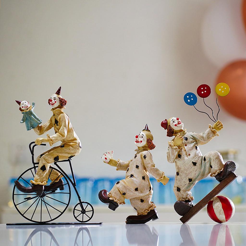 Figuras de payaso, Adornos, Decoraciones, Artesanías de resina para escritorio/entrada.