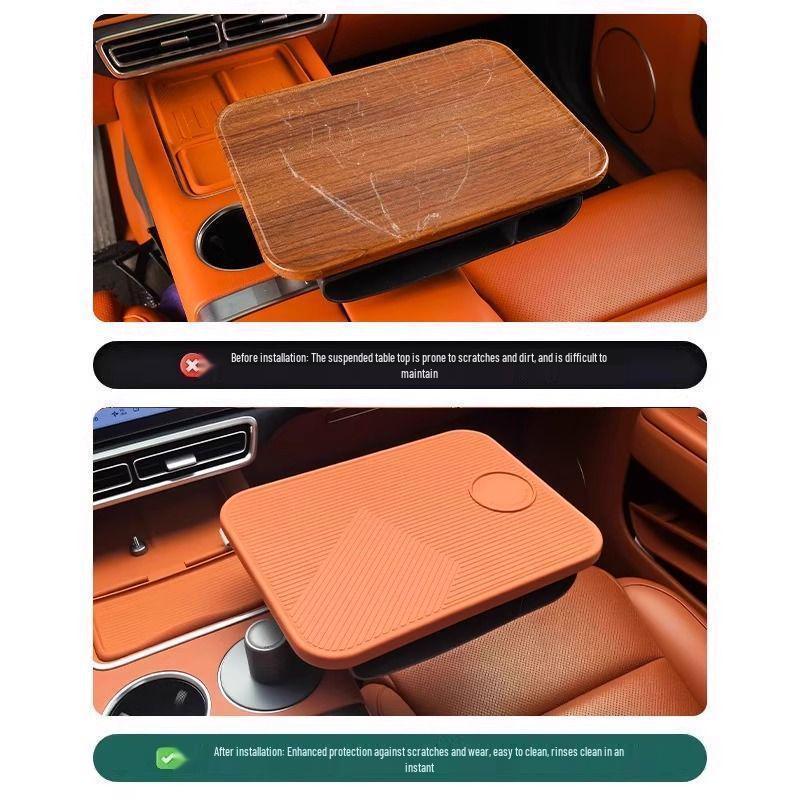 Li Auto L6-L9 Mega Suspension Rotatable Solid Wood Table with Silicone Anti-slip Mat