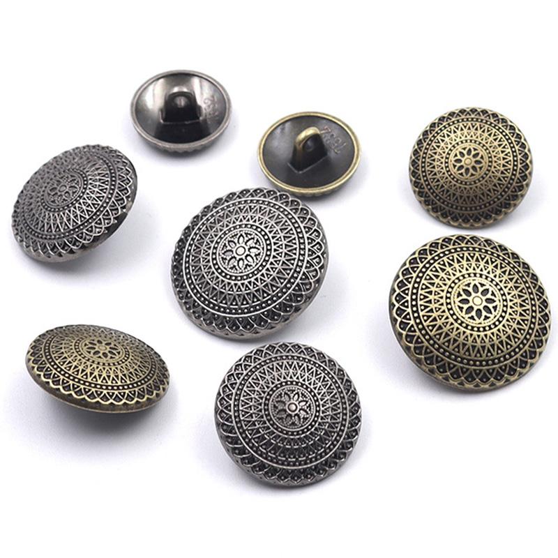 10pcs Round Shape DIY Shank Buttons Garment Accessories Button Crafts Metal Button Repair Sewing Alloy Suit Coat