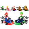 Anime Game Super Mario Bros Karting Luigi Bowser Princess Peach Yoshi Toad Action Figure Toys Pull Back Car For Kids Gifts