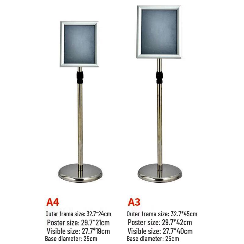 Retractable Stainless Steel A4 Display Stand