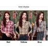 Women's long-sleeve plaid shirt 2026 new Korean style fashion design slim casual top