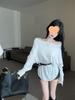 Korean Style One-Shoulder Long-Sleeve Women's T-Shirt, Slimming and Flattering Autumn Base Layer with Belt, Beautiful New Arrival