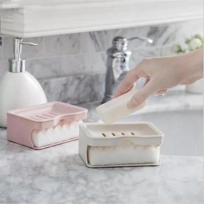 Bathroom Small Tools Household Separable Have Sponge Double Grid Drain Soap Box Double Floor Box Bathroom Accessories Tools