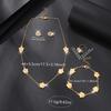 Shining Plum Blossom Plant Five Leaf Flower Plant Jewelry Set Bracelet Necklace Earrings Women's Clover