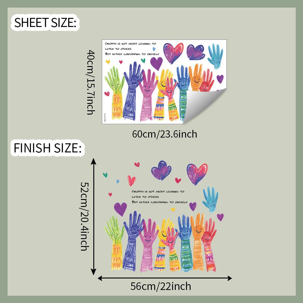 Personalized Hand-painted Palm Heart-shaped Cloud Bedroom Iving Room Commercial Space Beautification and Decoration Wall Stickers