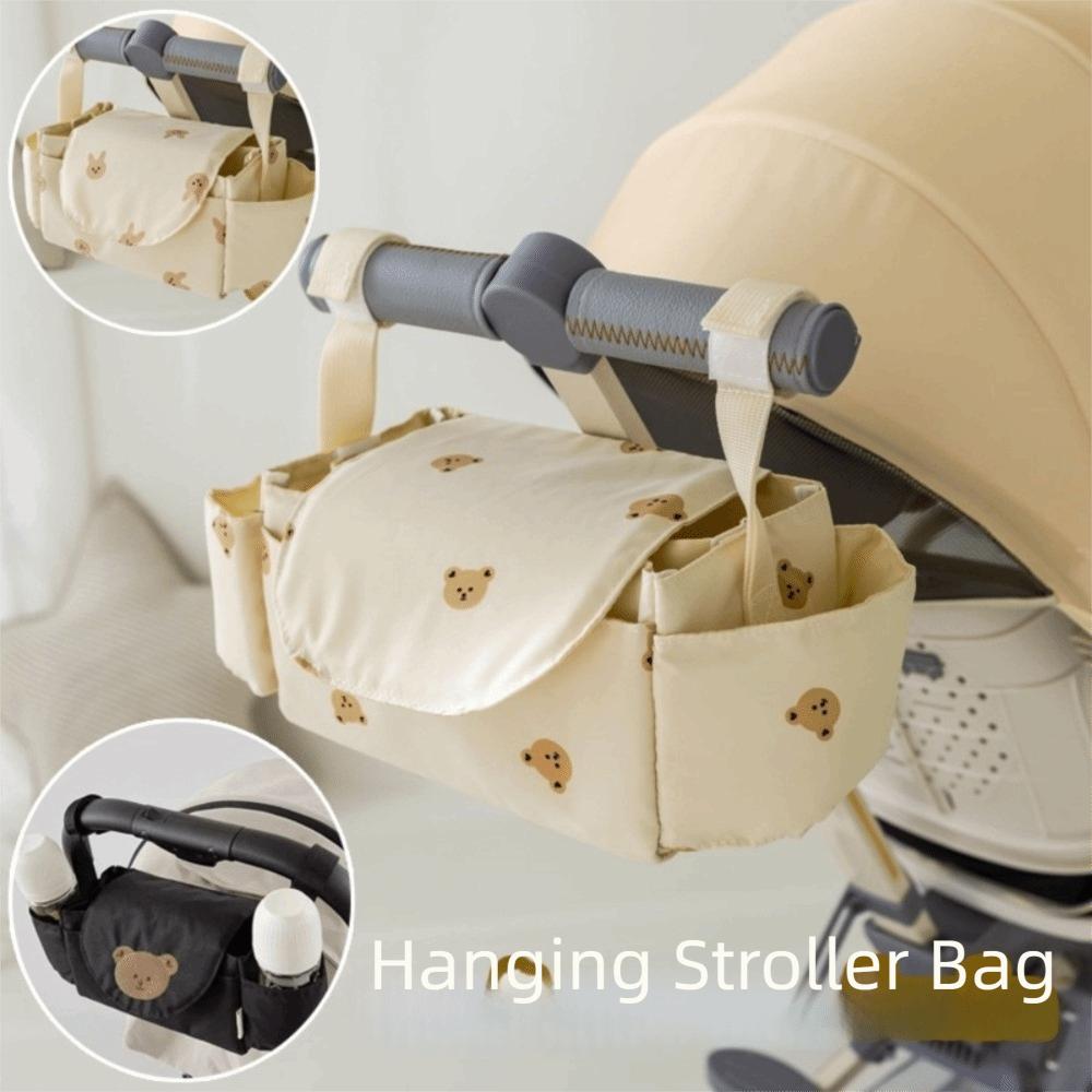 Cloth Stroller Hanging Bag Bear Baby Stroller Bag Fashion Stroller Organizer Bag Outdoor