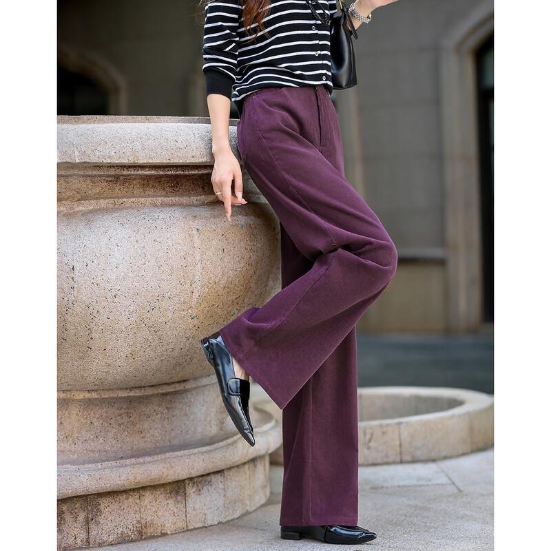 Demana Women's 100% Cotton Corduroy Straight-Leg Casual Pants