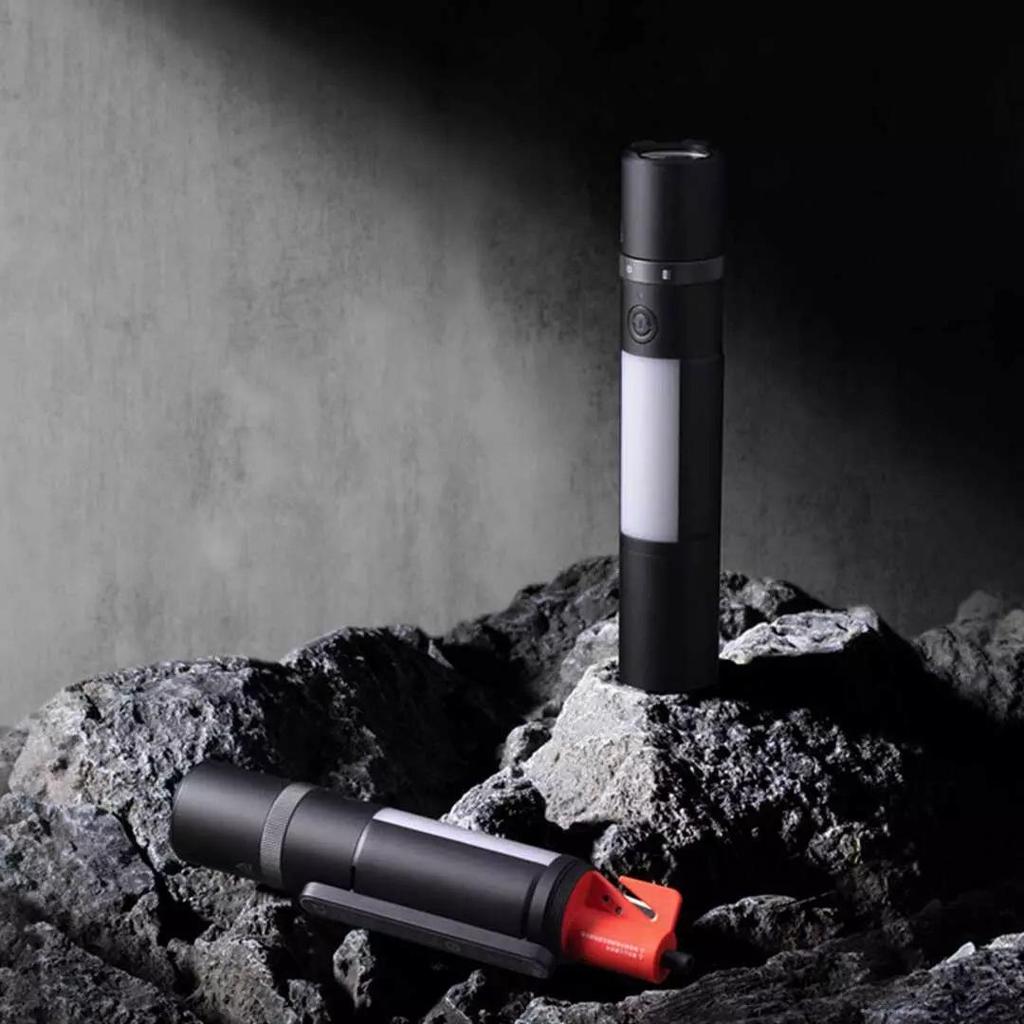 Xiaomi Mijia Multi-Function Rechargeable Flashlight: Portable, Long-Range, Strong Light, Safety Cutter, Ideal for Night Fishing and Outdoor Use
