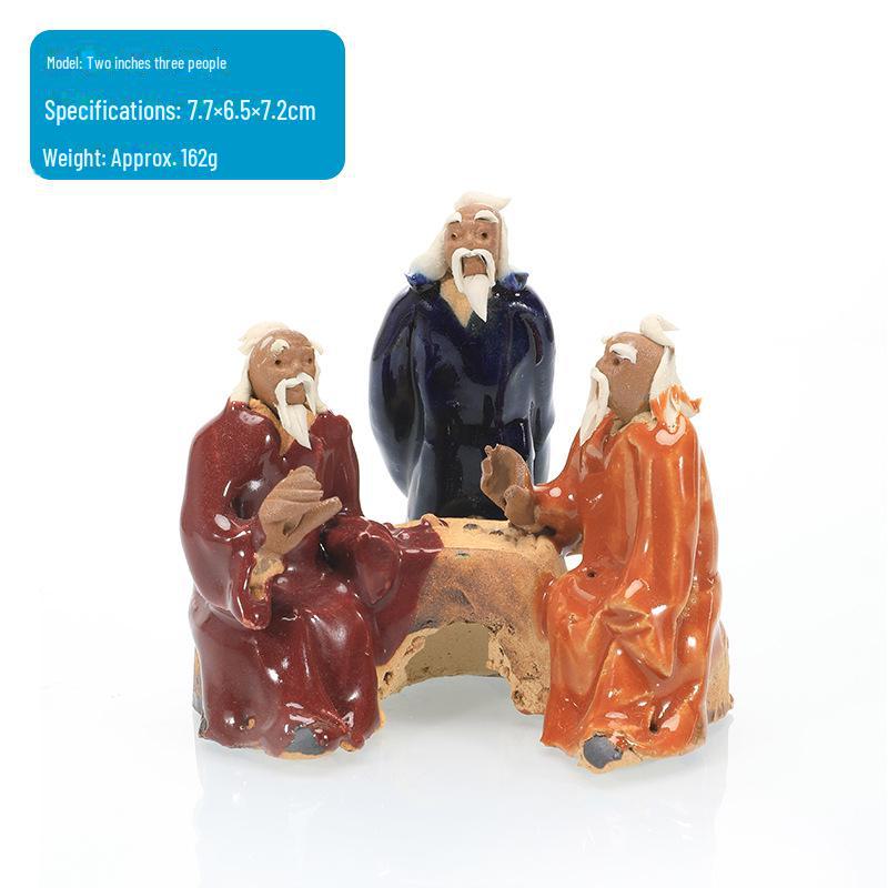 Decorative Ceramic Old Man Figure for Fish Tank Bonsai and Micro Landscape