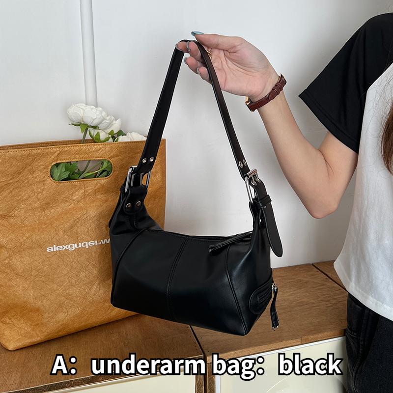 Cool Girls Hobos Small Shoulder Bags Soft PU Leather Women's Designer Underarm Bag Retro Motorcyclist Female Purse Handbags