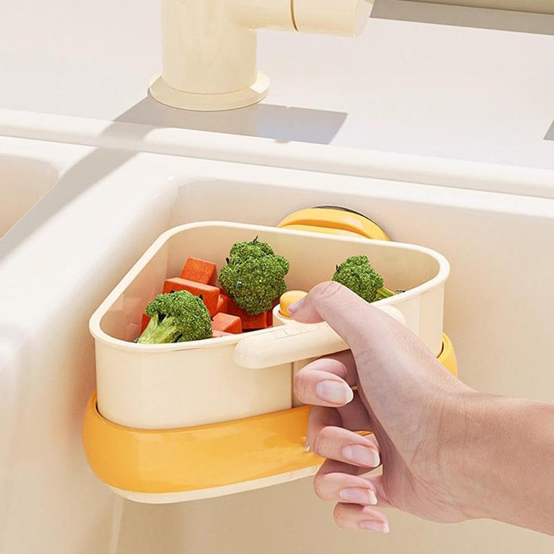 Kitchen Sink Drain Basket Triangle Food Vegetables Peel Egg Filter Storage Organizer Kitchen Shelf Rack Drainier