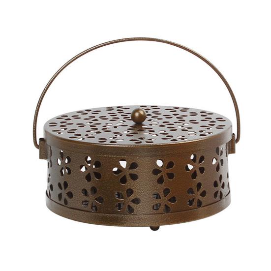 

Коробка для катушек от комаров, практичная ручка, дизайн из кованого железа, лепестковый контейнер для курильницы, контейнер для бытовых принадлежностей