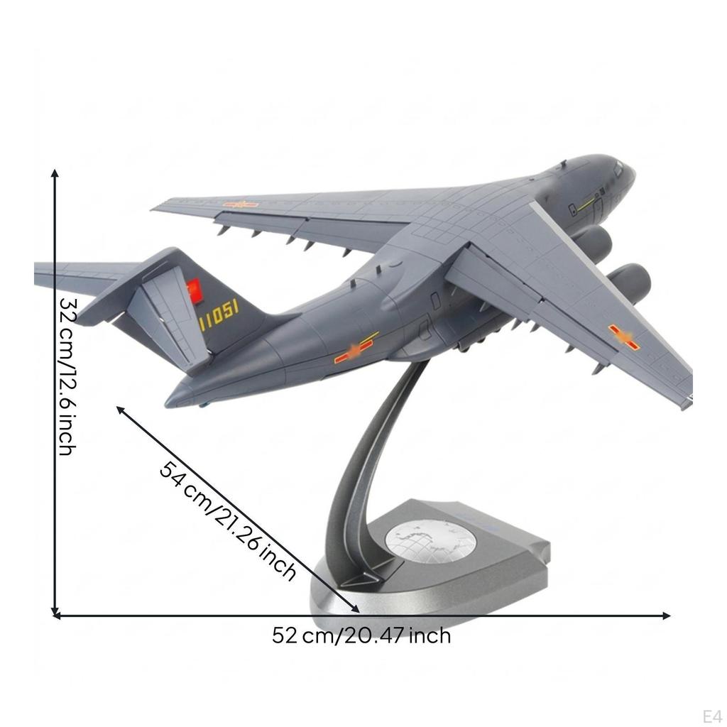 Diecast Y-20 Model Metal Aircraft with Stand Tabletop Realistic for