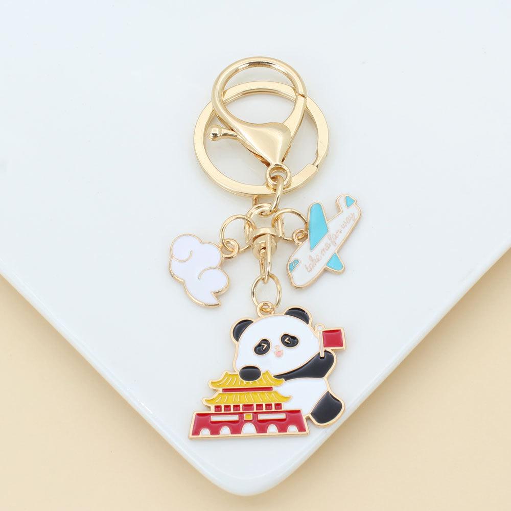 Eiffel Tower & Statue of Liberty Souvenir Keychain - World Scenery Gift Pendant