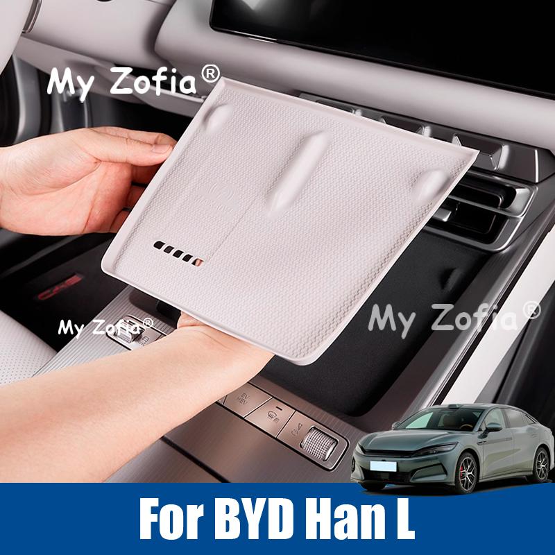 For BYD Han L 2025 2026 Car Wireless Charging Silicone Pad Non-slip Protection Mat Interior Modification Accessories
