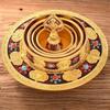 4 Layer Tibetan Manza ,Inlaid Gem Tantric Alloy Handicraft Auspicious Tribute  Fruit Dish, Buddhist Altars Desktop Decorative