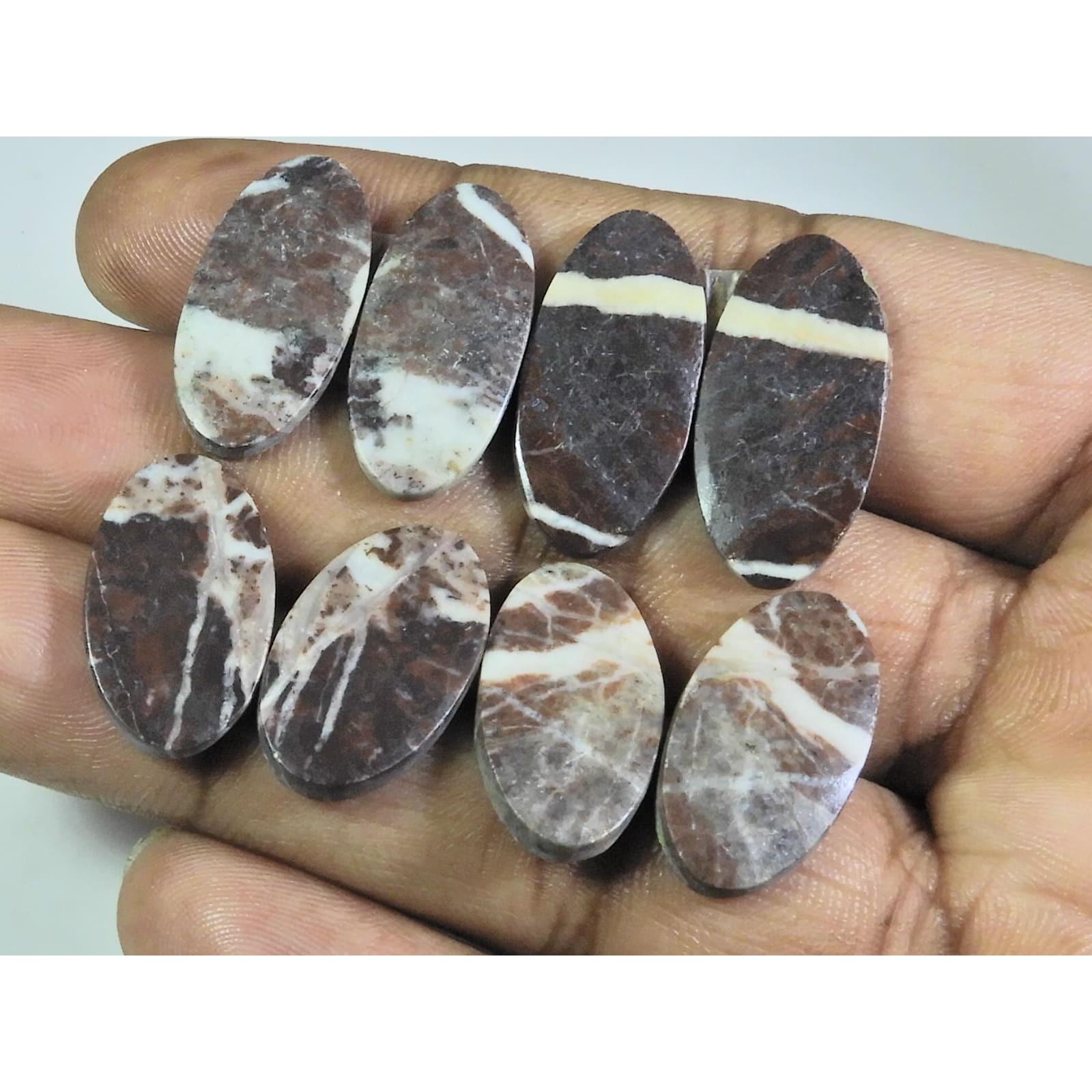 

12X20-12X25MM Natural Zebra Jasper Match Pair Oval Loose Gemstone 4Pair Lot A-152