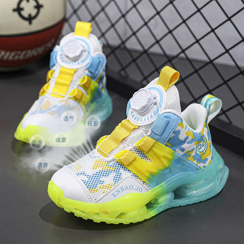 Kobe Bryant Rotating Button Boys Shoes 2025 New Friction Sound Children Middle and Older Boys and Girls Sports Basketball Shoes 31 yards