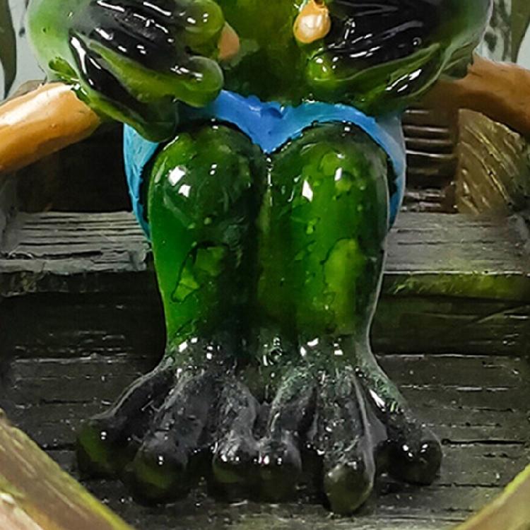 Unique Floating Turtles Frogs Sculpture With Rowing Theme Decorative Ornament For Outdoor Fountains Or Indoor Vignettes