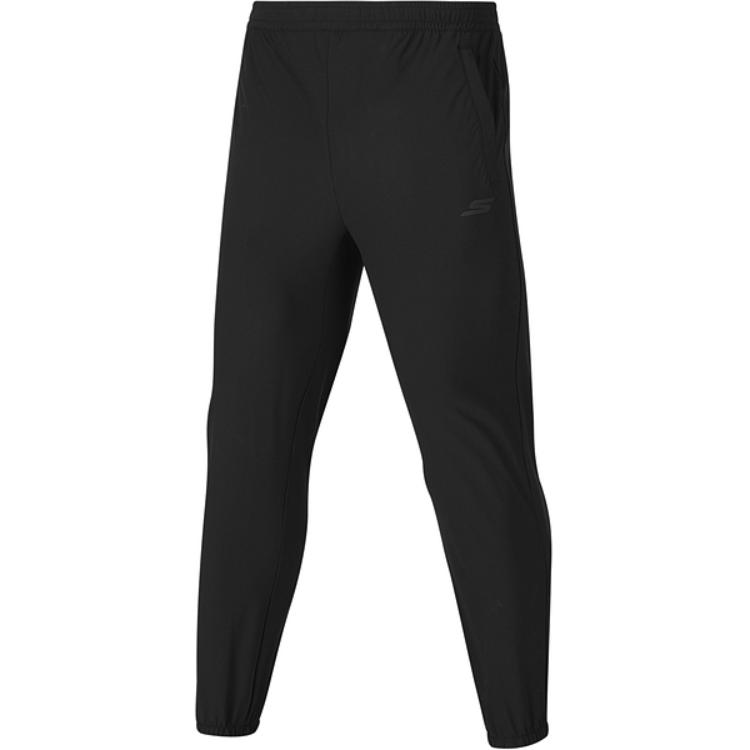 Skechers Logo Pattern Outdoor Casual Elastic Mid-Waist Cool Knit Sports Pants Men pants Carbon-Black P324M030-0018 L
