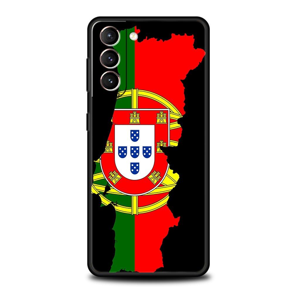 Portugal Phone Case For Samsung Galaxy S26 Ultra S25 Plus S24 FE S23 S22 5G S21 S20 Cover Black Soft