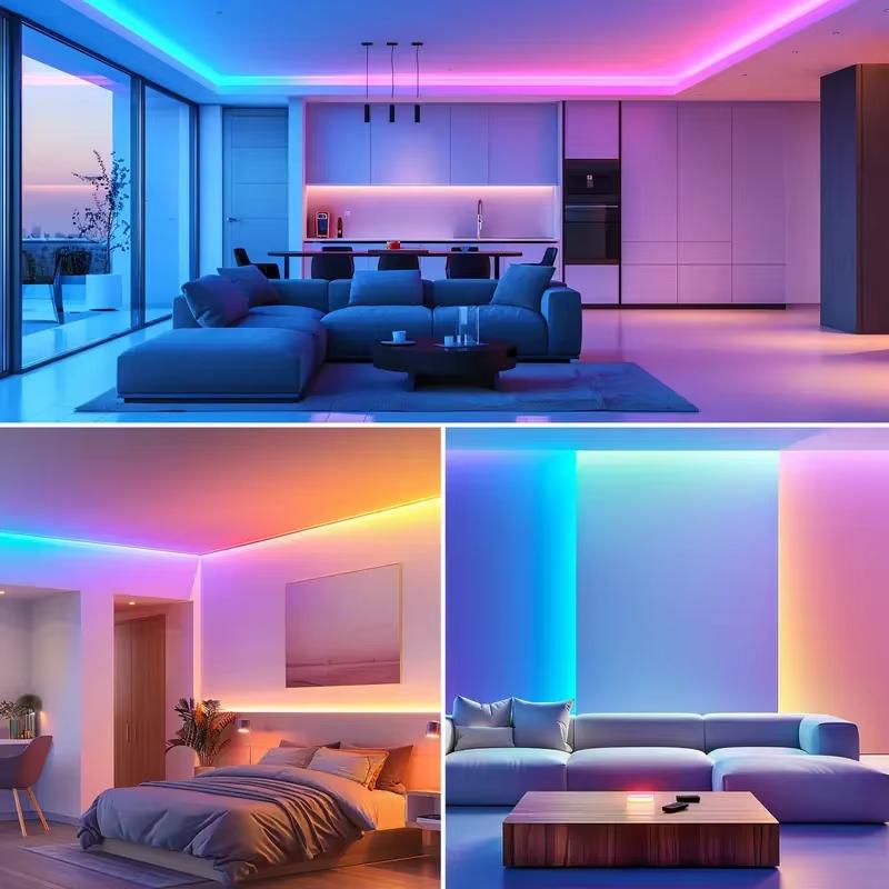 1M–30M RGB LED Strip Lights with Bluetooth APP Control Smart 5050 SMD Flexible Tape Lights for Living Room Bedroom Party Decoration