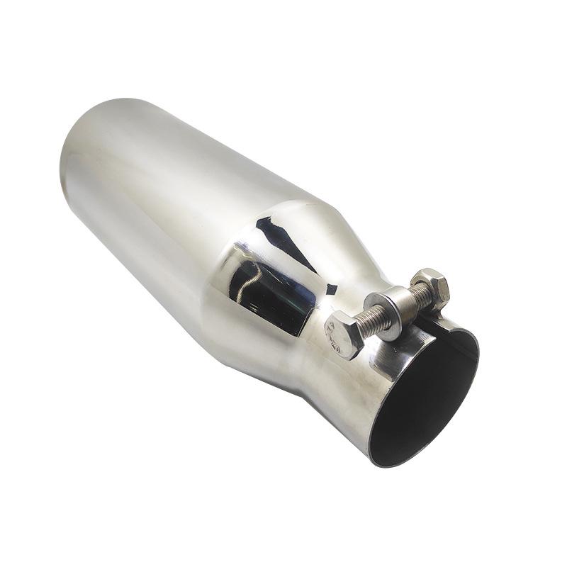 Silver Stainless Steel Car Exhaust Muffler Tailpipe (6.4cm Diameter)