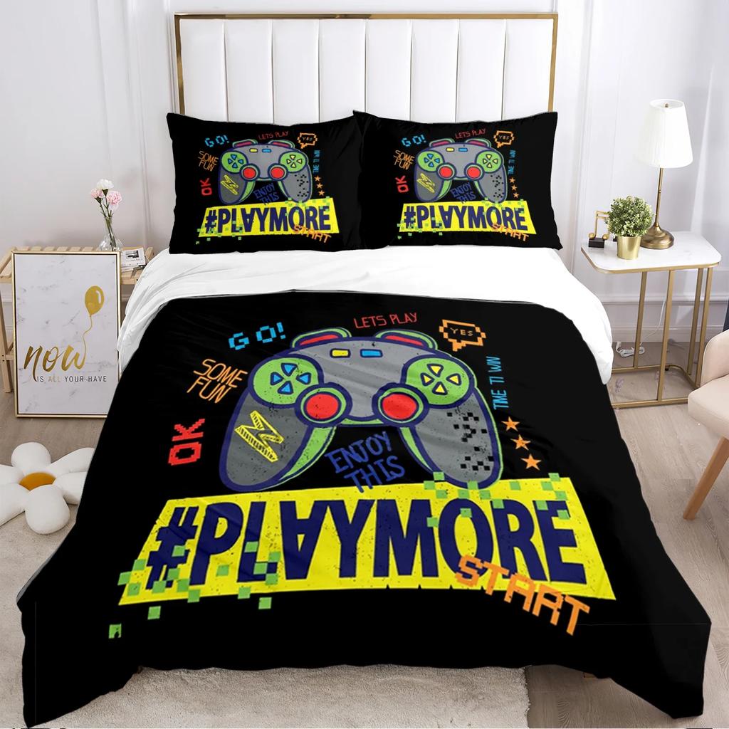 Gamer Game Controller Duvet Cover Comforter Bedding sets Soft Quilt Cover and Pillowcases for Teens Boy Single/Double/Queen/King