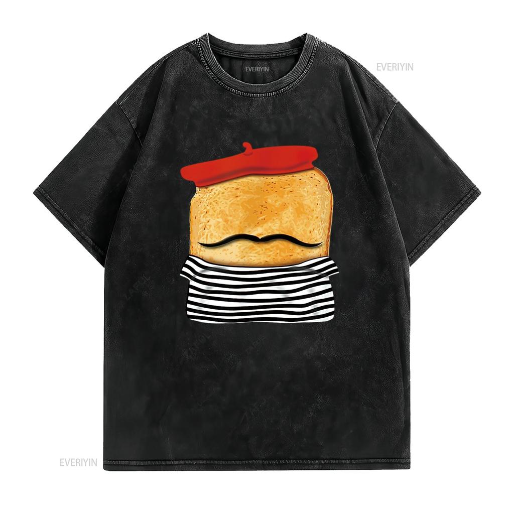 Womens French Toasted Bread T Shirt Funny Pun Easy Halloween Costume vintage Washed designer clothes streetwear Casual